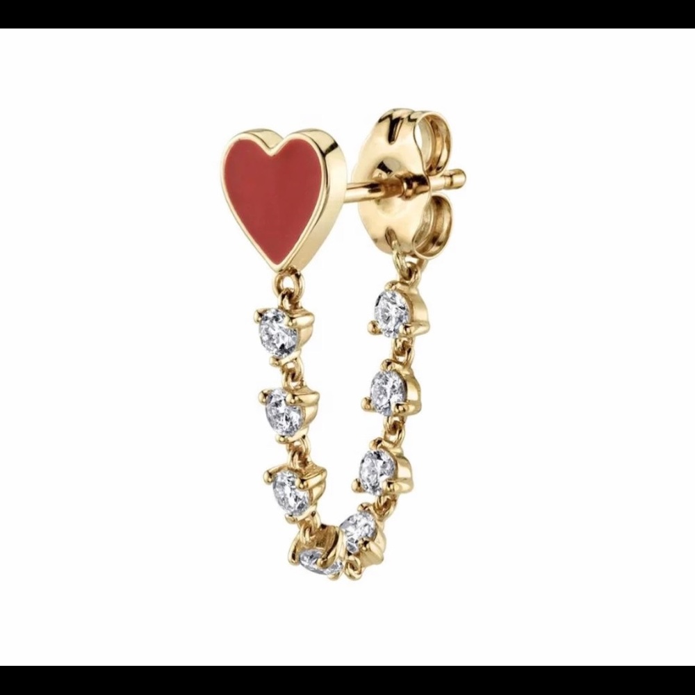 Sterling Silver Gold Tone Heart Earrings